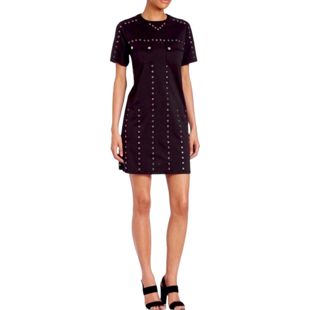 Opening Ceremony Black Shift Dress Women Size XS Silver Embellishments